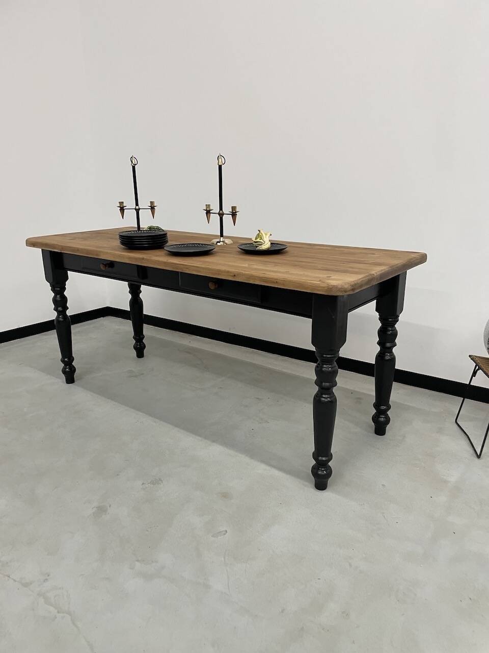 Farm table desk turned legs