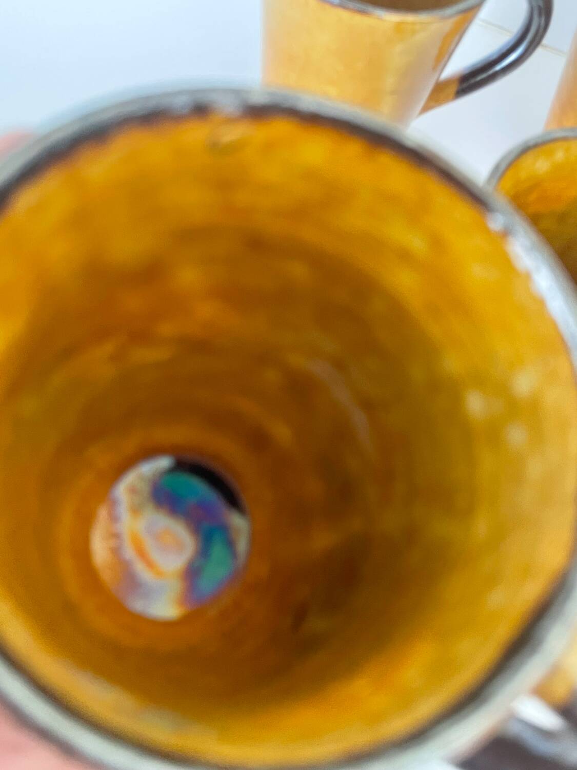 4 tasses à café mugs en céramique émaillée Vallauris a.e gitma