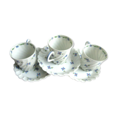 3 coffee cups and 3 Limoges fine porcelain saucers by Haviland