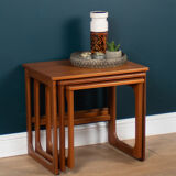 Retro teak 1960s set of 3 nesting coffee tables