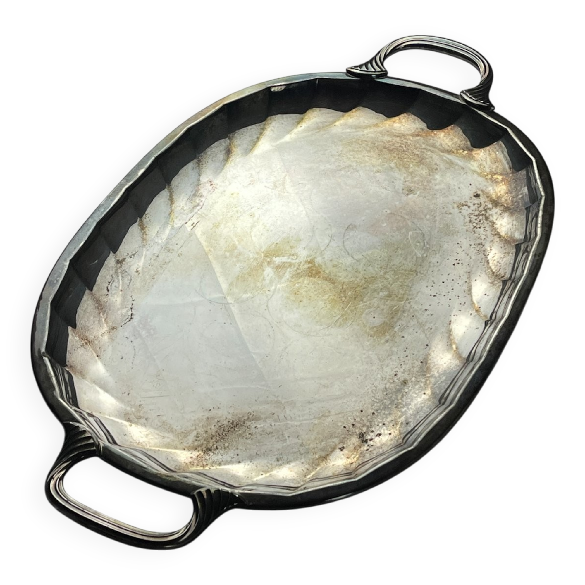 Large silver-plated platter by Ricci Alessandria, 1960s.