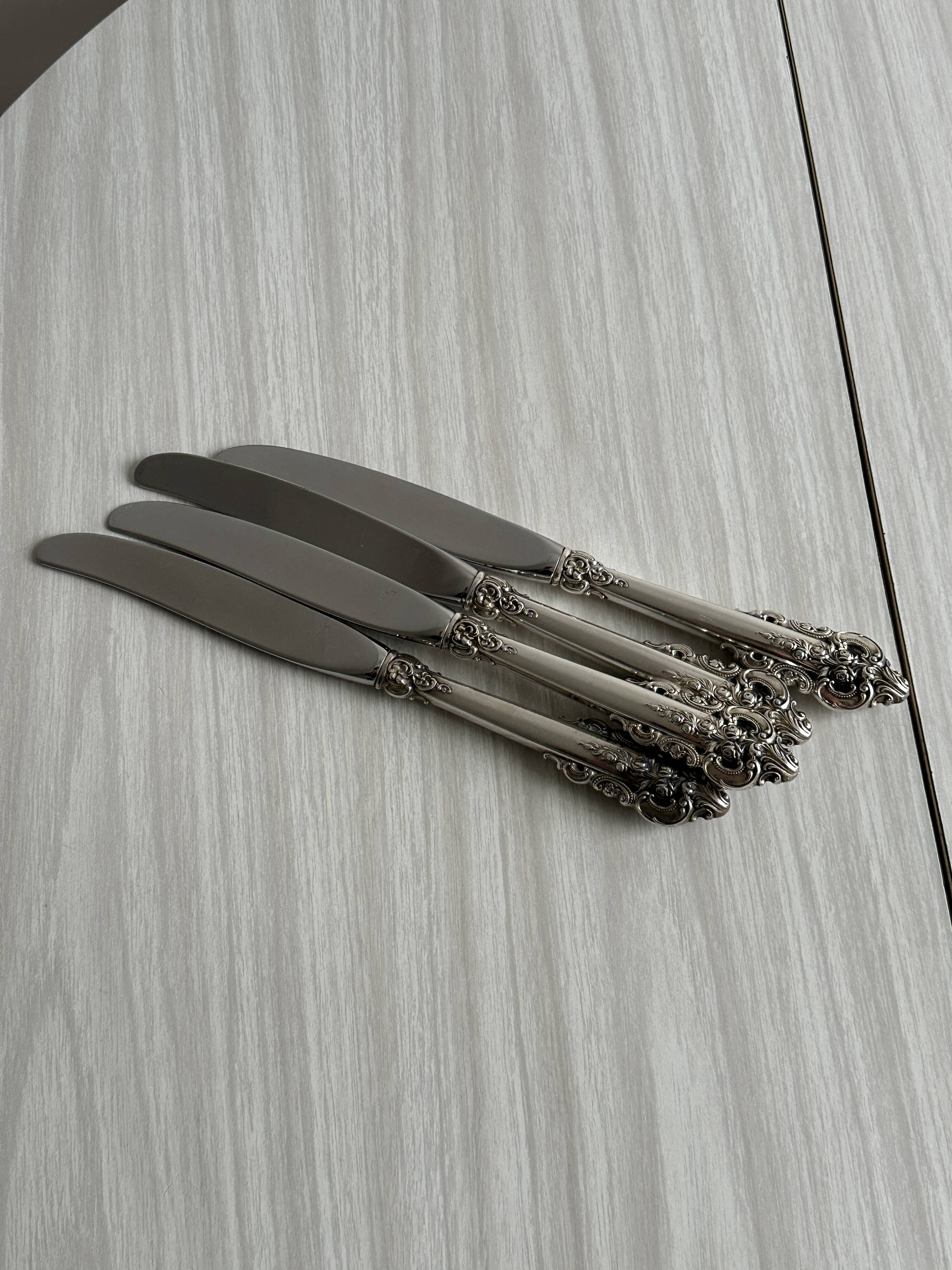 1 antique silver-plated metal knife