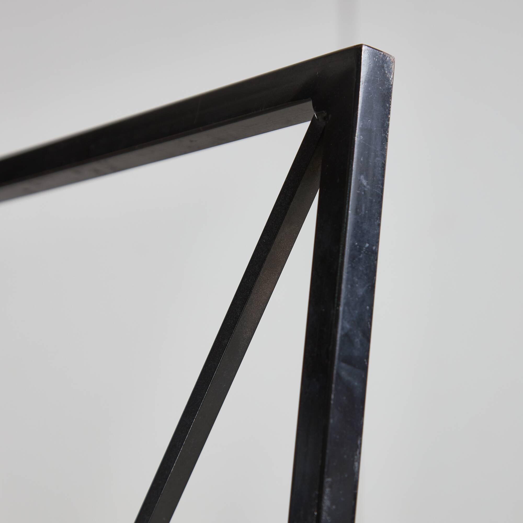 Italian Postmodern Black Leather Dining Chair with "X" Shape, 1980s