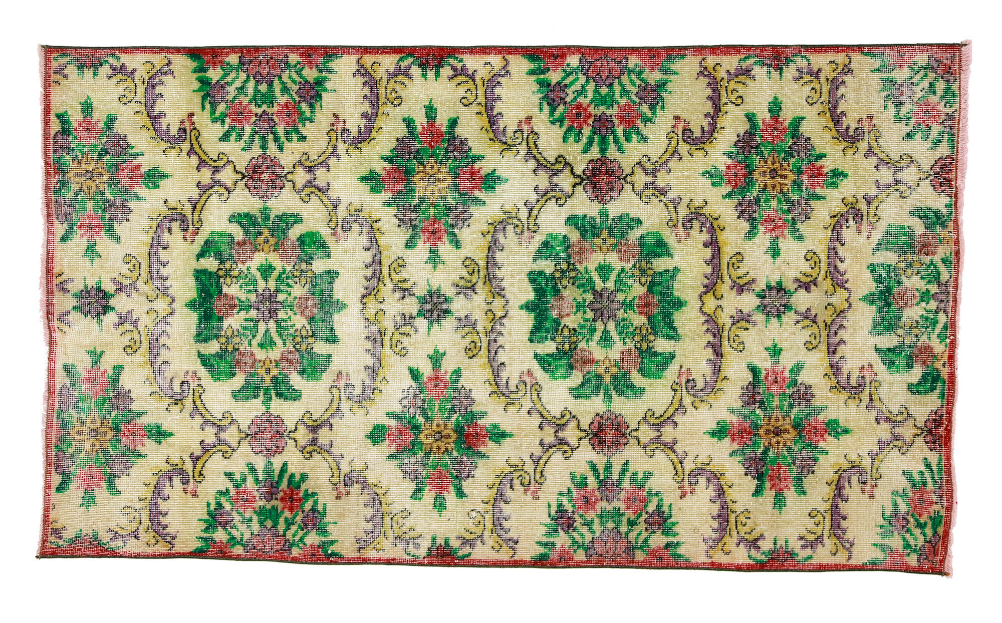 Anatolian handmade vintage rug 193 cm x 112 cm