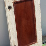 Miroir blanc casse bois vieux teck patine