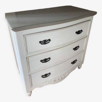 Roche Bobois pine chest of drawers Chambord linen and taupe style