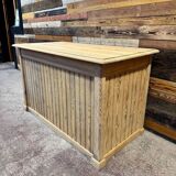 Shop counter in sandblasted pitch pine - Circa 1940