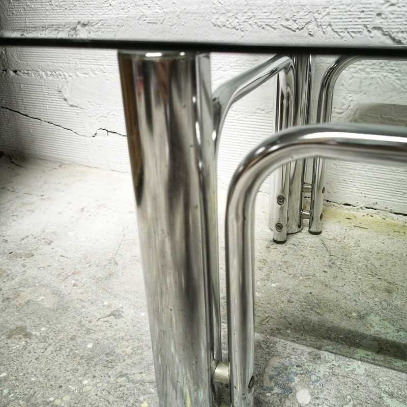 Vintage coffee table smoked glass tray