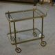 Neoclassical brass and glass serving trolley attributed to Maison Jansen, 1960s
