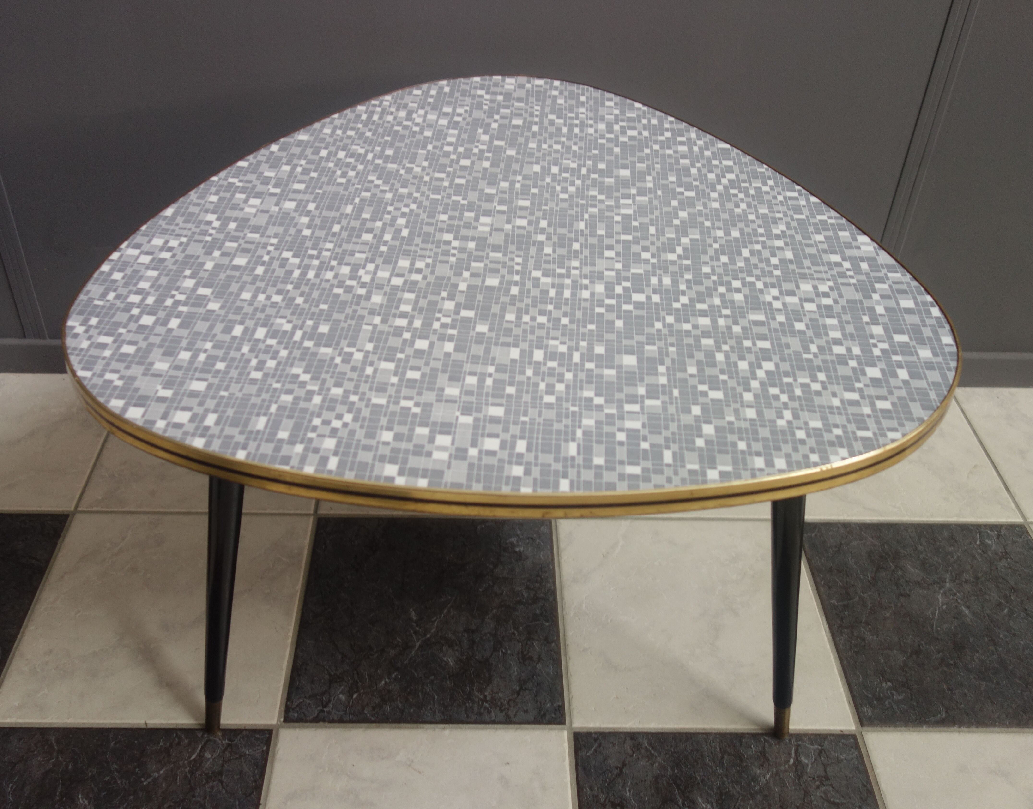 Triangle shape coffee table in grey 1960s