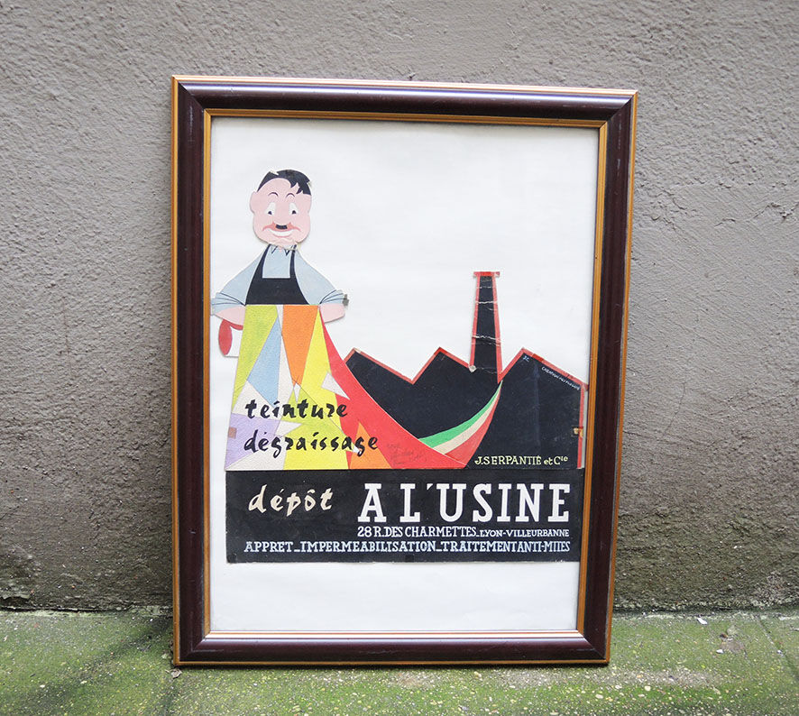Old framed poster J Serpantie & Cie