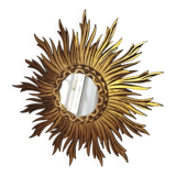 1950s gilded carved wooden sun mirror
