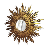 1950s gilded carved wooden sun mirror
