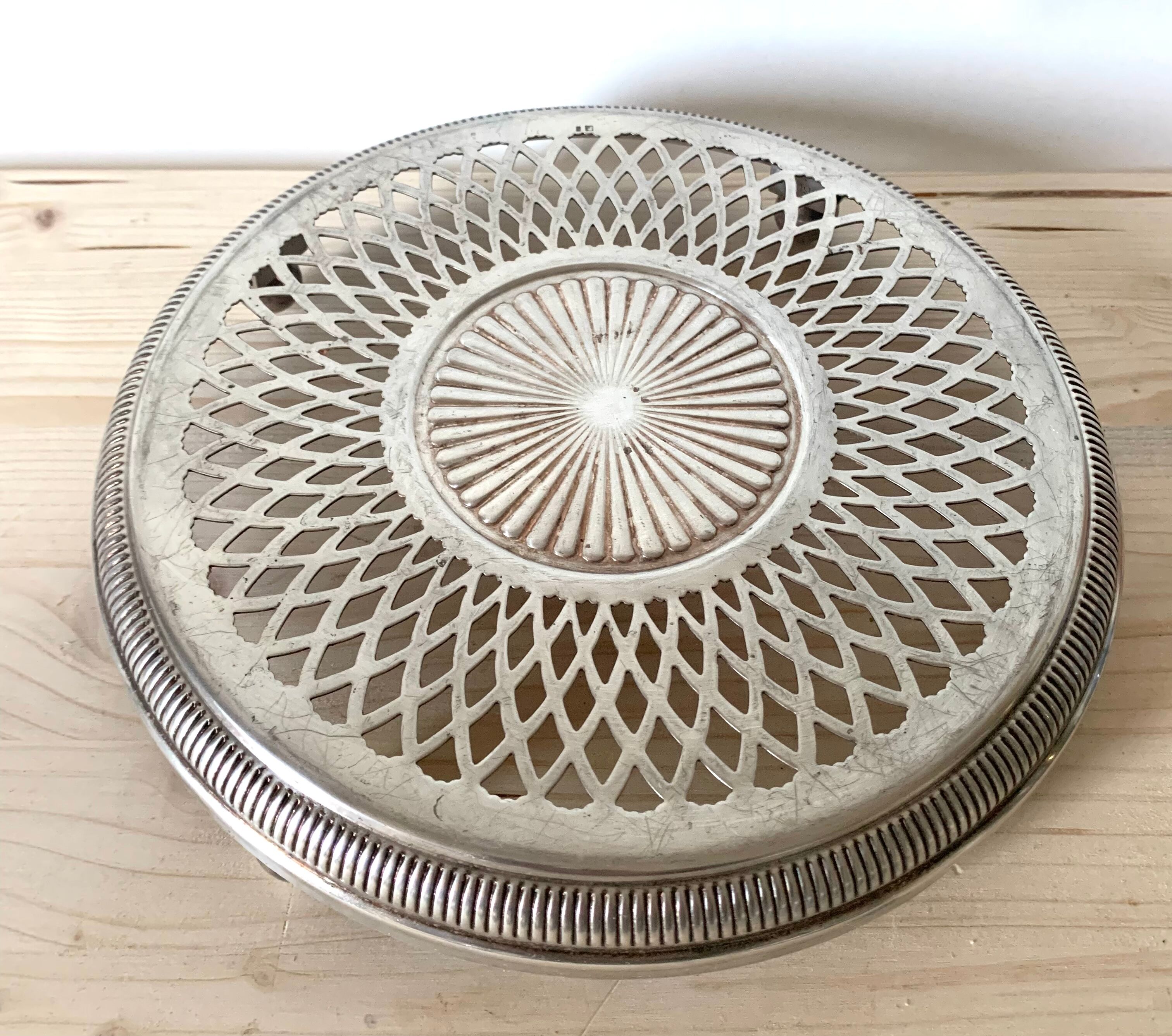 Silver metal flat bottom