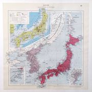 Vintage map of Japan and Korea 43x43cm from 1950.