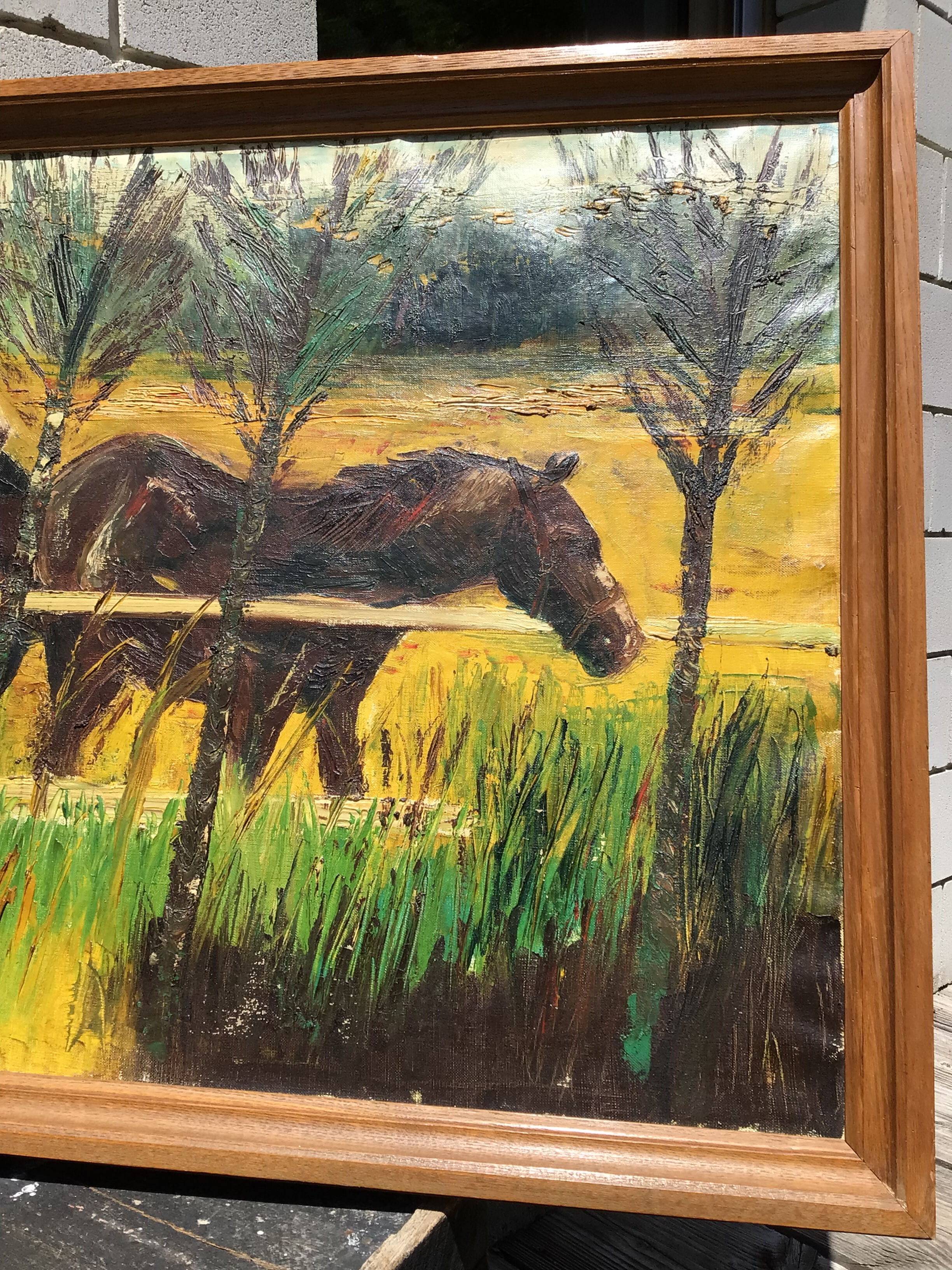 Oil on canvas Horses signed J.Kirsch 1961 (88x72)