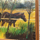 Oil on canvas Horses signed J.Kirsch 1961 (88x72)