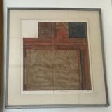 Work by Gérard Dechamps, painting using sewing and chalk techniques