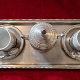 Earthenware and pewter coffee service