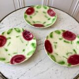 Trio of plates in slurry in Earthenware of Onnaing XIXth