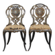 Set of 2 Antique 19th Century English Chinoiserie Mother of Pearl Chairs