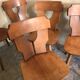 Lot de 6 chaises brutalistes vintage 1960-1980