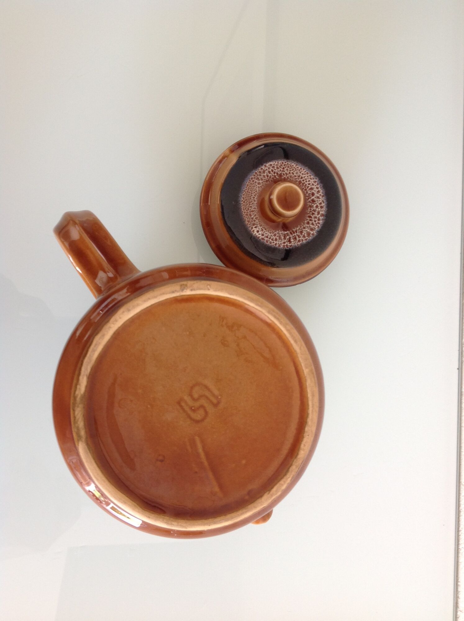 Coffee pot decor Hawai des Faienceries de Sarreguemines vintage 60s and 70s