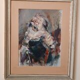Large oil painting on canvas - Alberto Alberti (1894-1974) 1959 - female figure