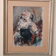 Large oil painting on canvas - Alberto Alberti (1894-1974) 1959 - female figure