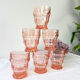 6 verres rose vintage style art déco