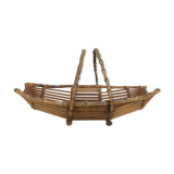 Vintage wicker and rattan fruit basket