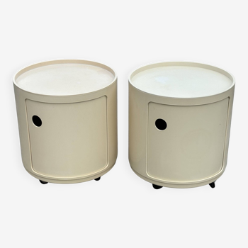 Vintage Componibili bedside tables by Anna Castelli for Kartell set of two