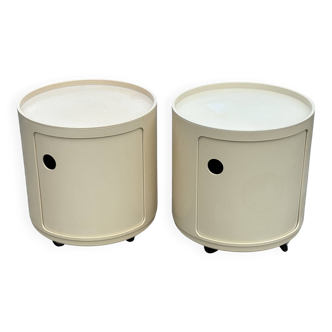 Vintage Componibili bedside tables by Anna Castelli for Kartell set of two
