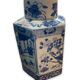 White and blue porcelain tea pot circa 1950
