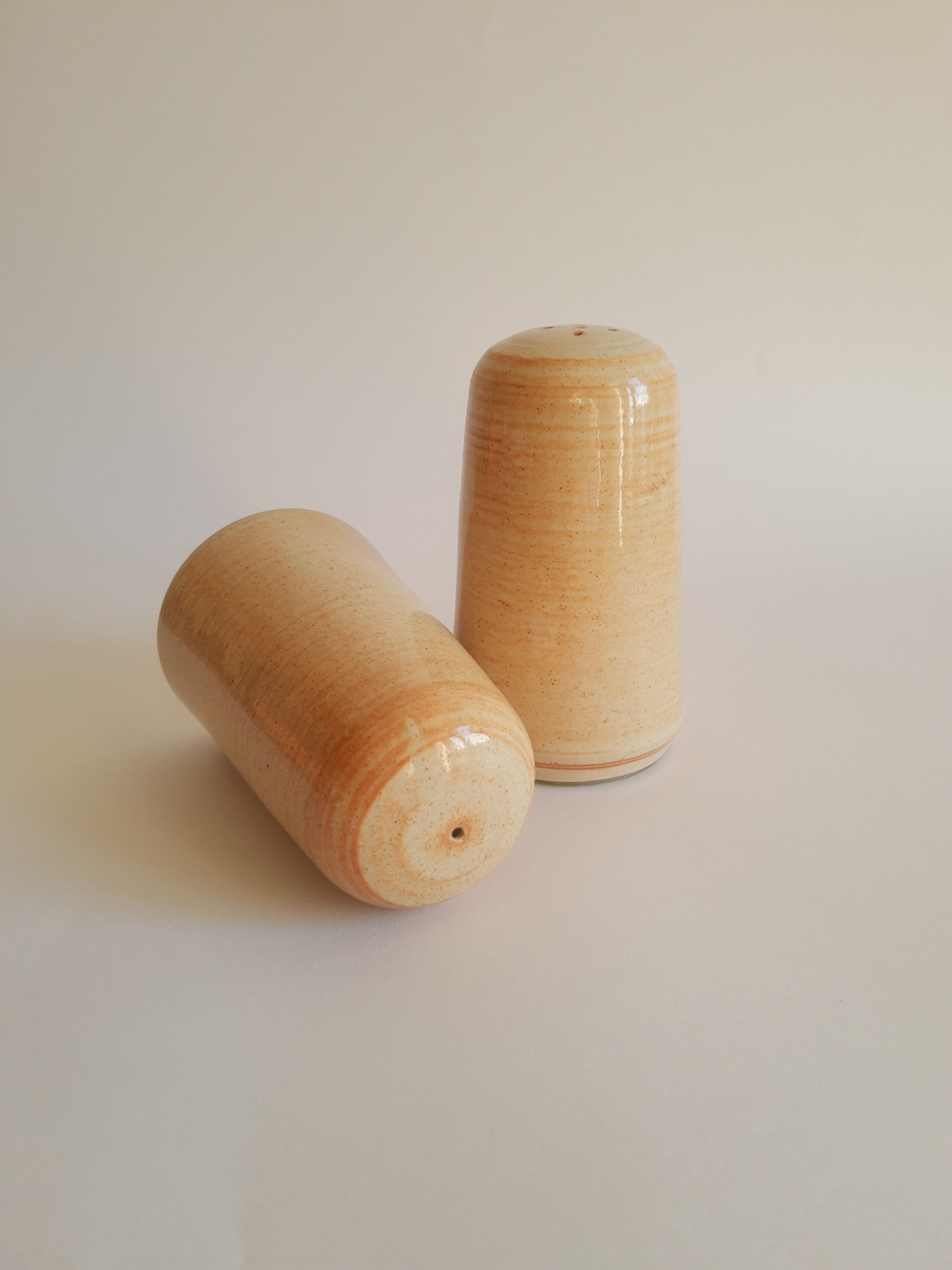 Vintage stoneware salt and pepper shaker set