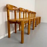 Set of 6 solid pine chairs, Scandinavian design, Reiner Daumiller