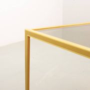 Solid Brass Side Tables with Smokey Glass Top by Vereinigte Werkstatten 70s