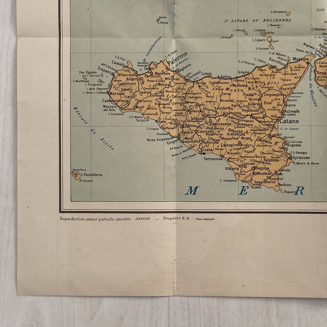 Map of the Balkan Peninsula from the 1940s