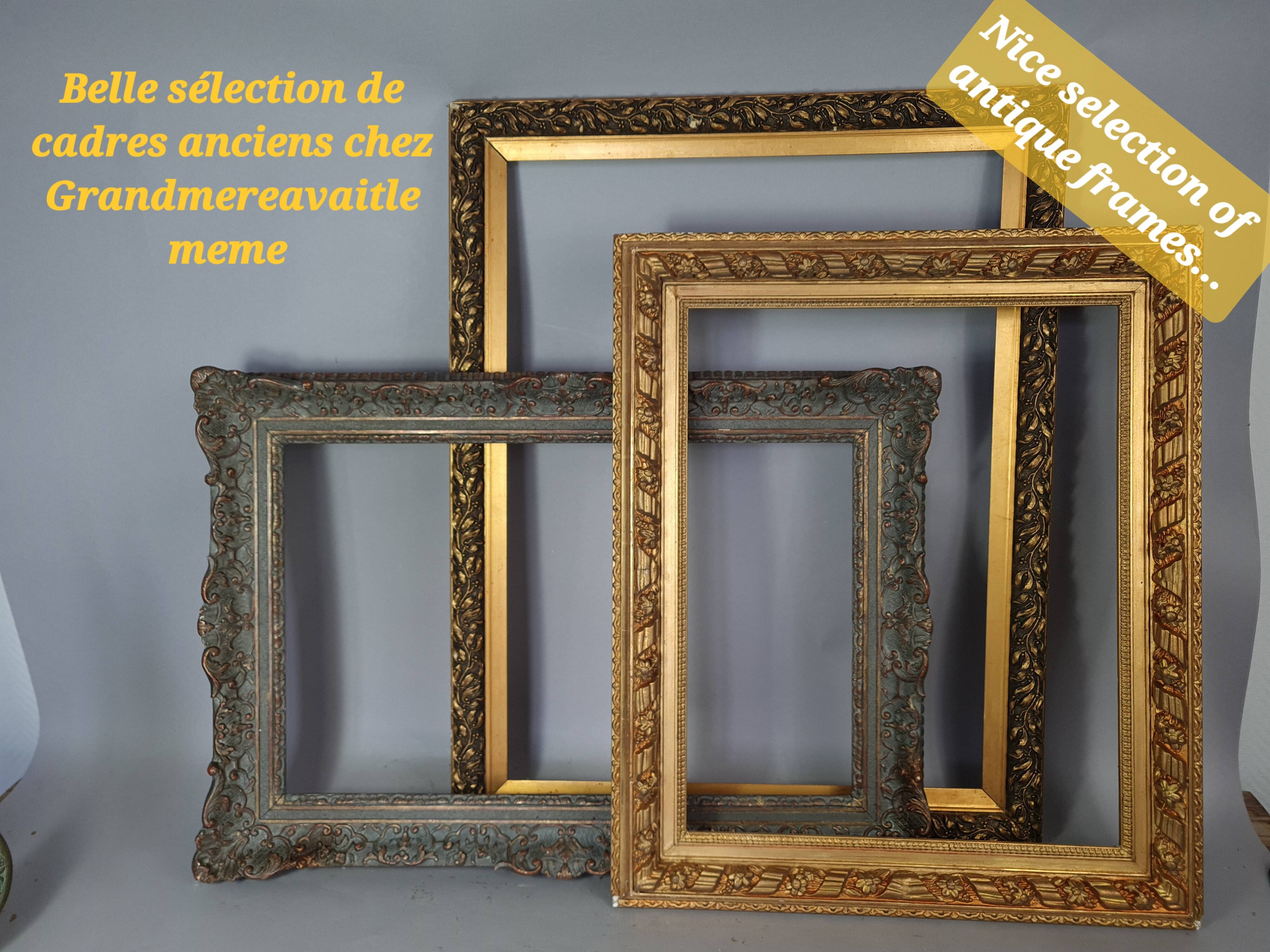 Small vintage golden wood sun mirror 50s 25x3.5 cm Good condition B537