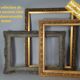 Small vintage golden wood sun mirror 50s 25x3.5 cm Good condition B537