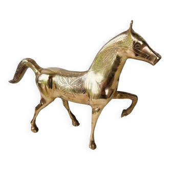 Large solid bronze horse h23 cm