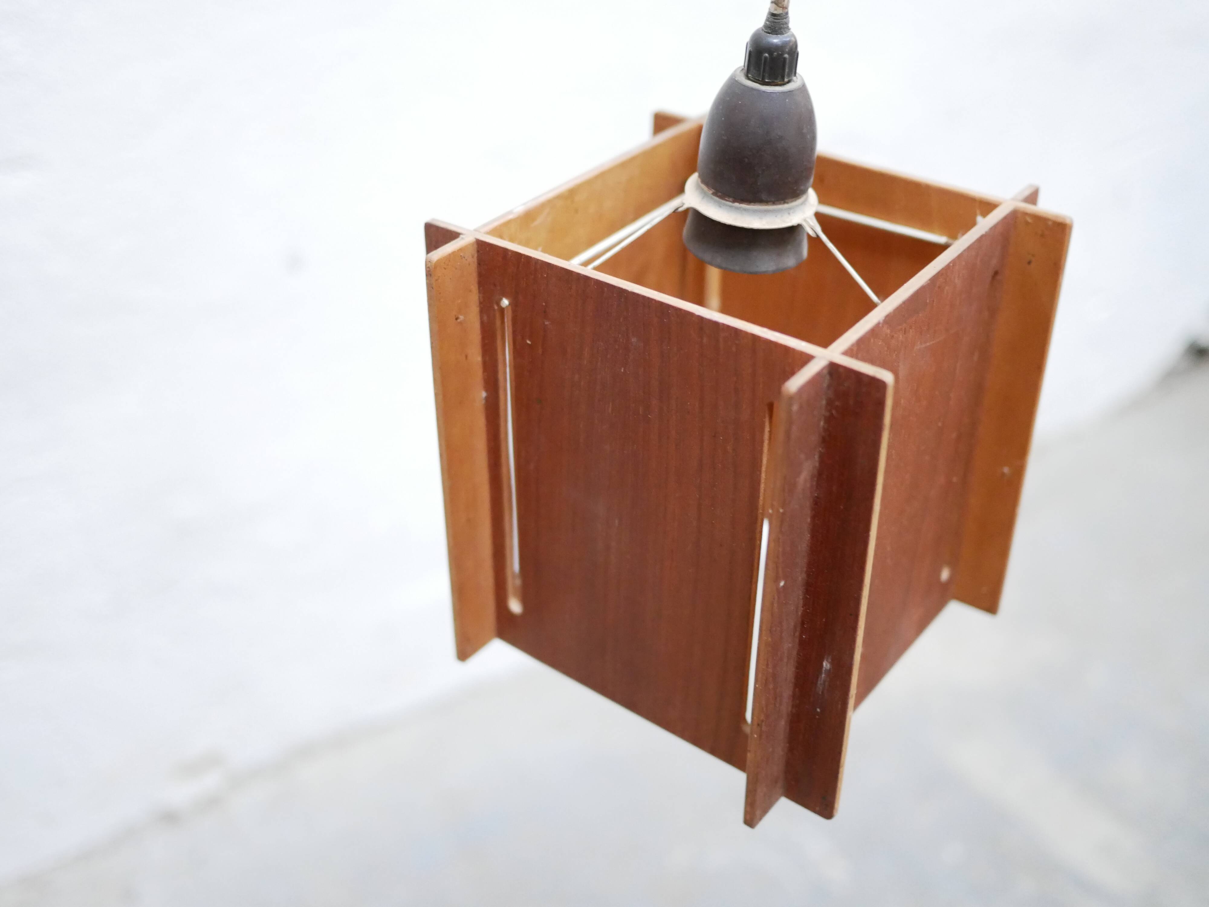 Vintage Scandinavian teak pendant lamp