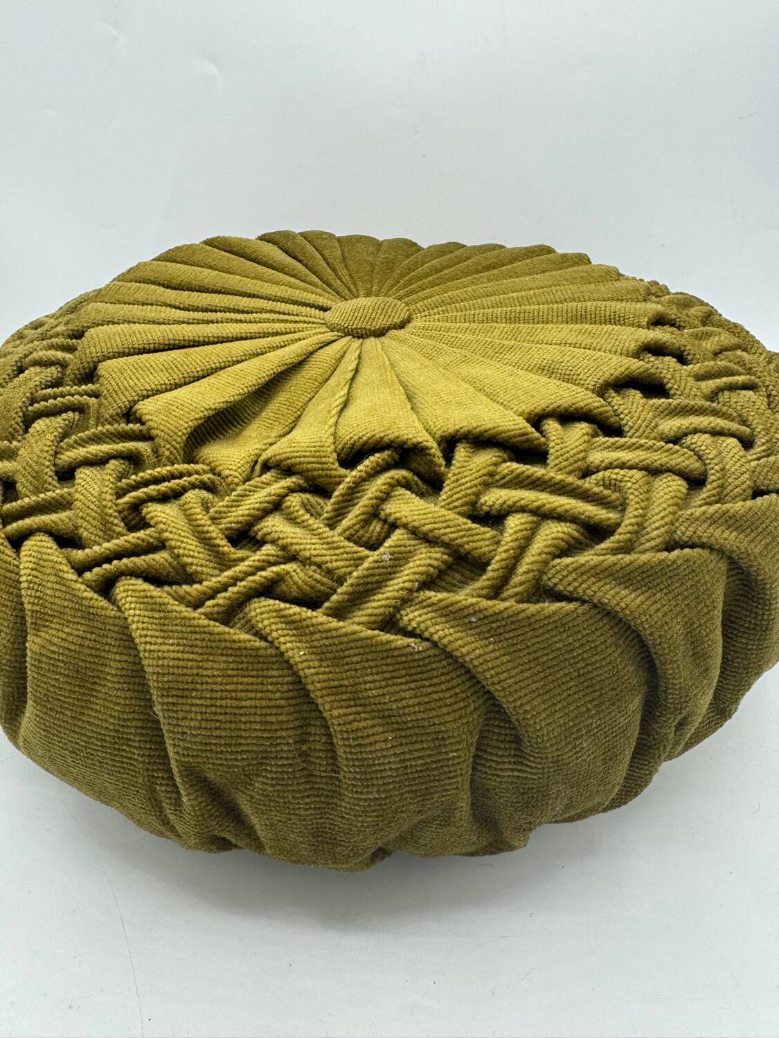 Vintage velvet round cushion