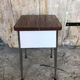 Stool chest formica wood feet compass metal chrome vintage