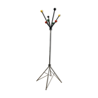 Porte manteau perroquet chrome noir et boules multicolores