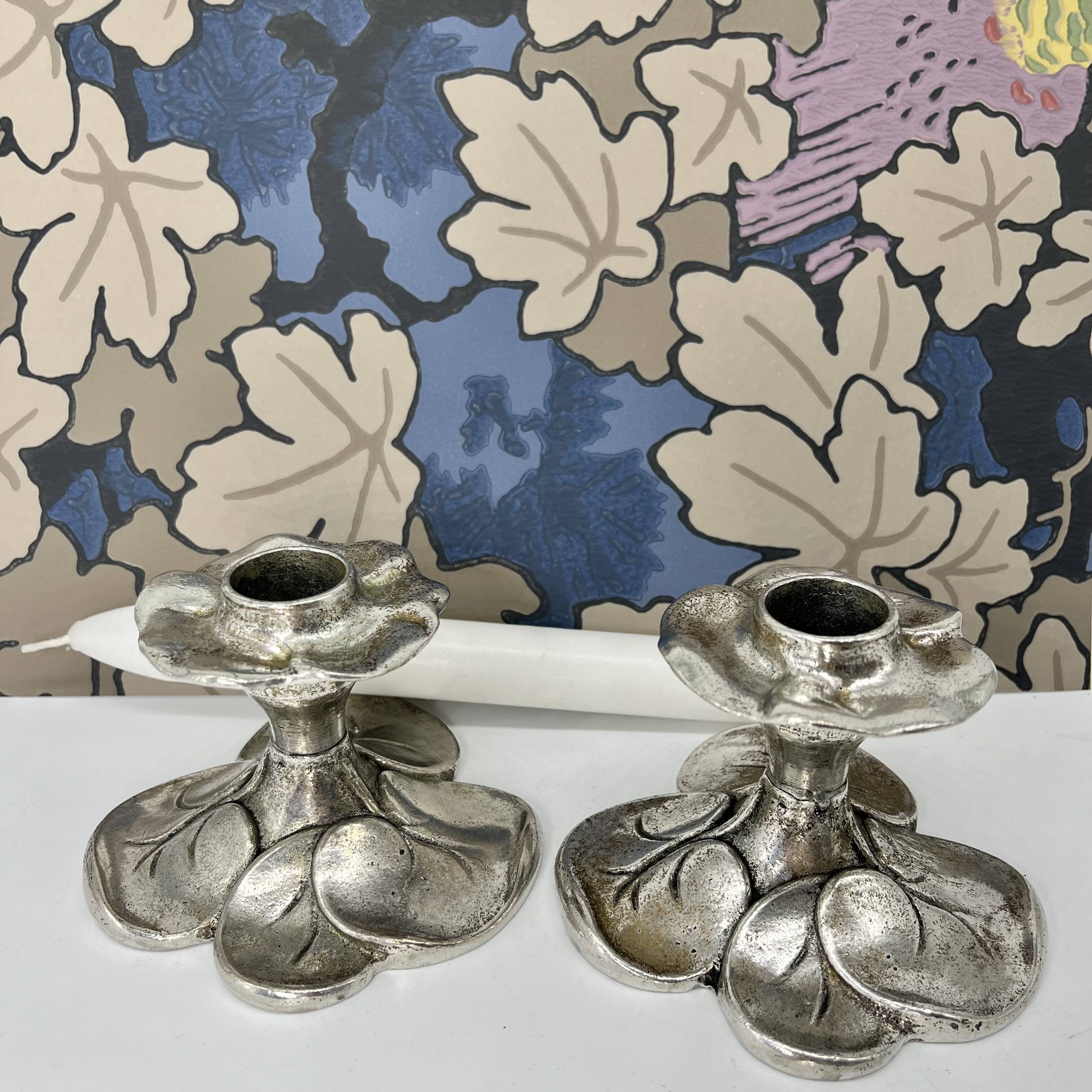 Pair of flower candlesticks