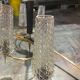Vintage chandelier in glass and brass 1970