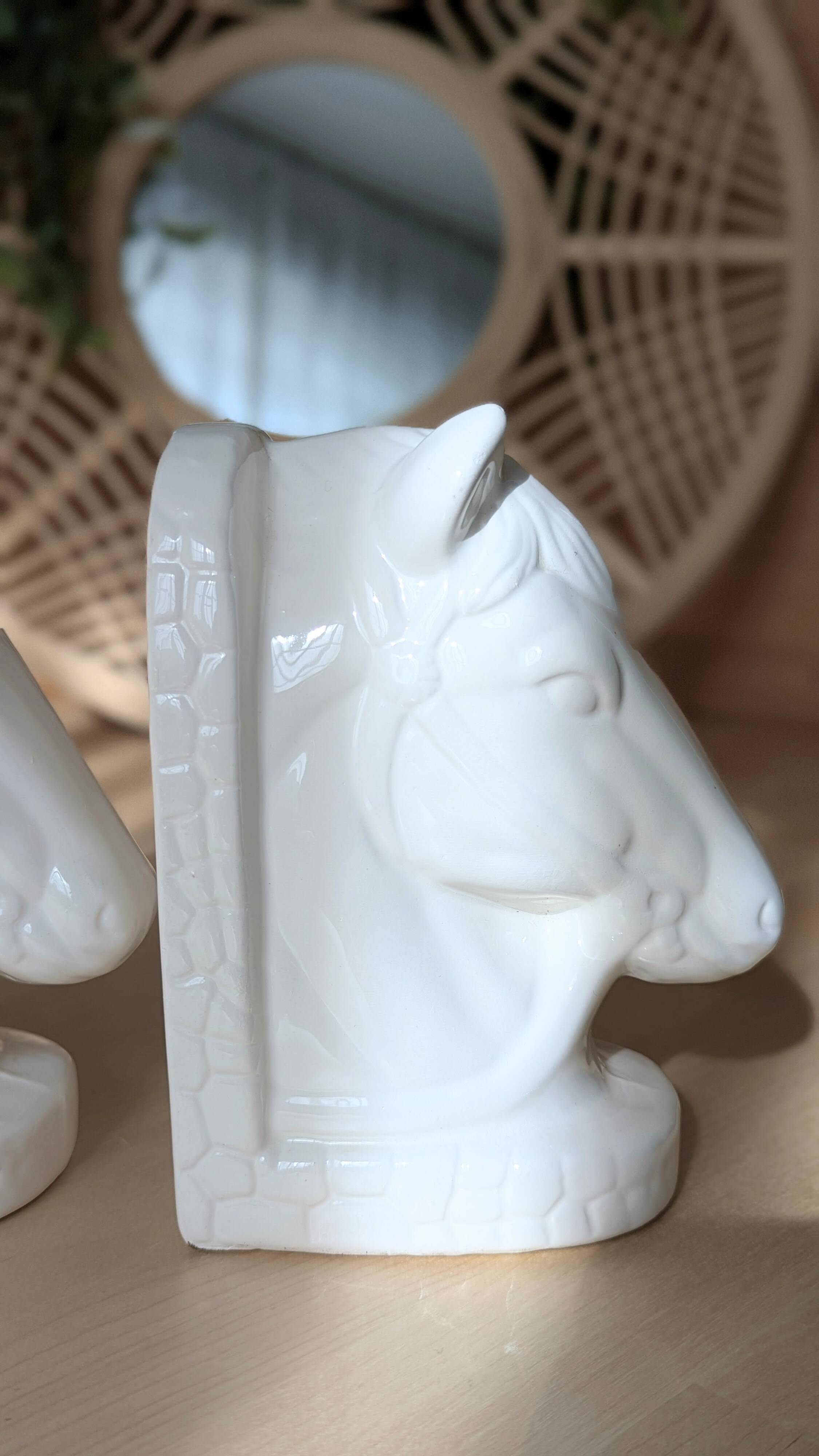 Magnificent pair of vintage ceramic bookends (D-0038)