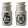 Set of 2 apothecary jars in opaline