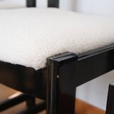 6 black lacquered and terry chairs